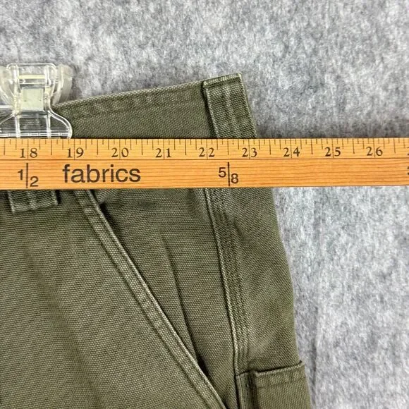 Duluth Cargo Shorts Mens 48 Olive Green Thick Canvas Workwear Utility Gusseted